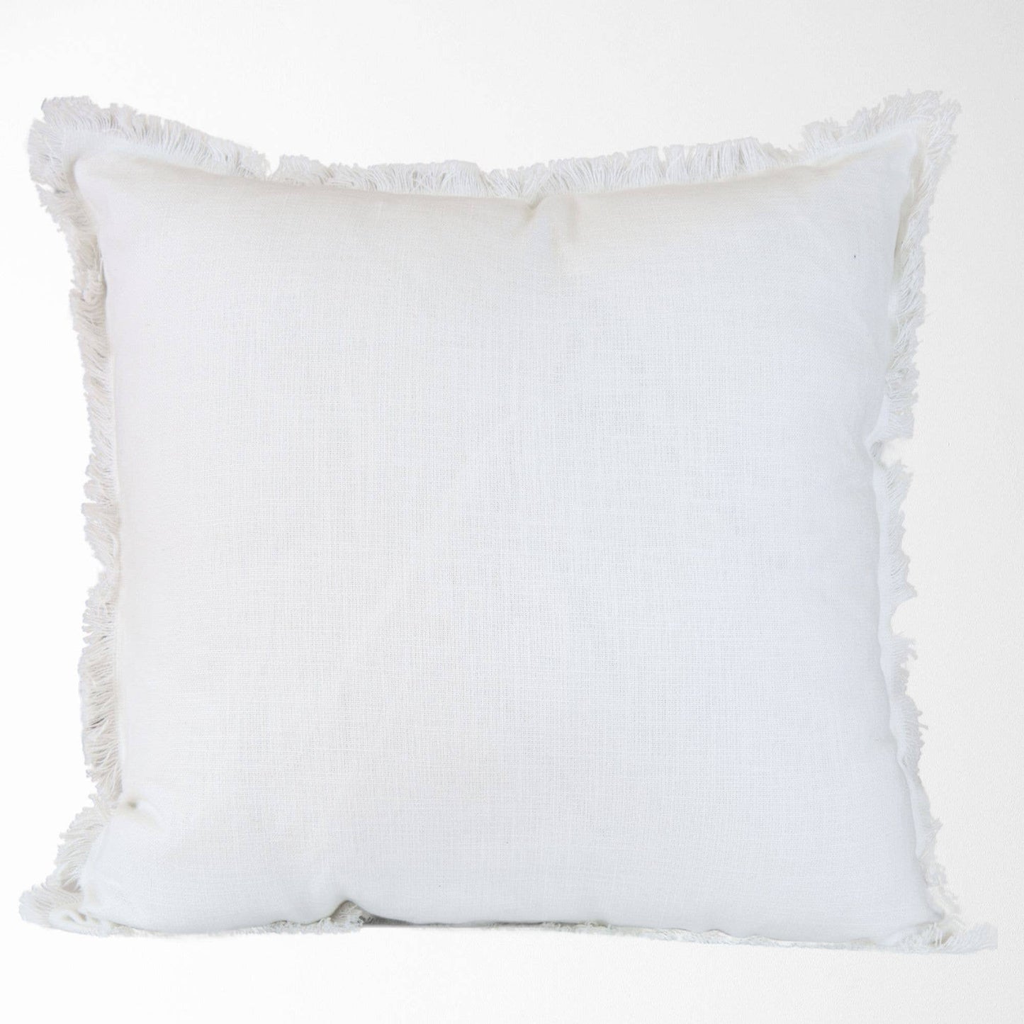 Emma Frayed Edge Pillow - 100% Cotton Decorative Cushion