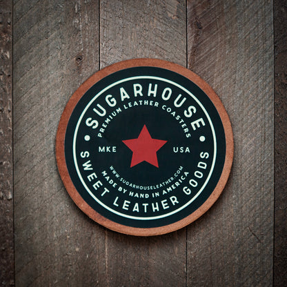 Lake Winnipesaukee New Hampshire Leather Coaster