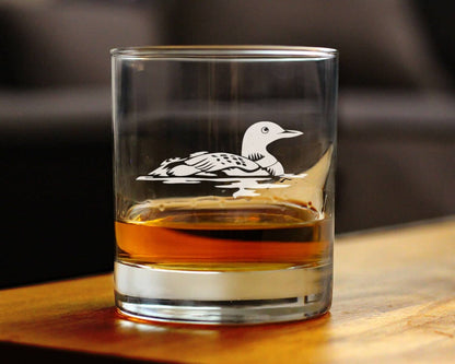 Loon Whiskey Rocks Glass - Loon Bird Gifts and Decor