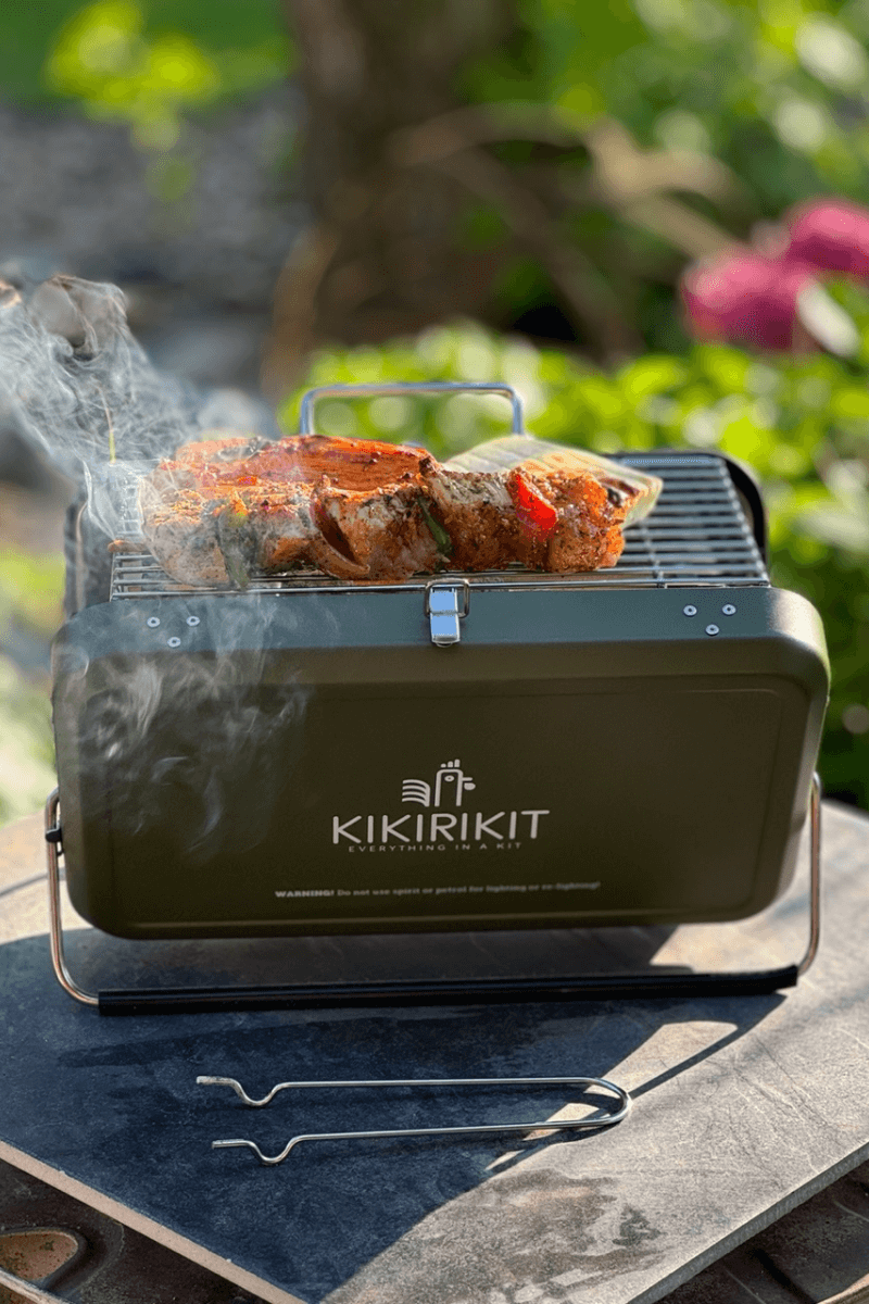 Basic Kit Portable Foldable Hunting Green Charcoal Barbecue
