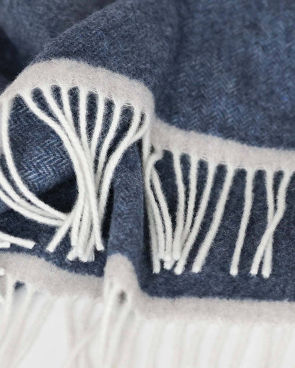 Soft Cashmere & Merino wool throw blanket MILANO dark blue