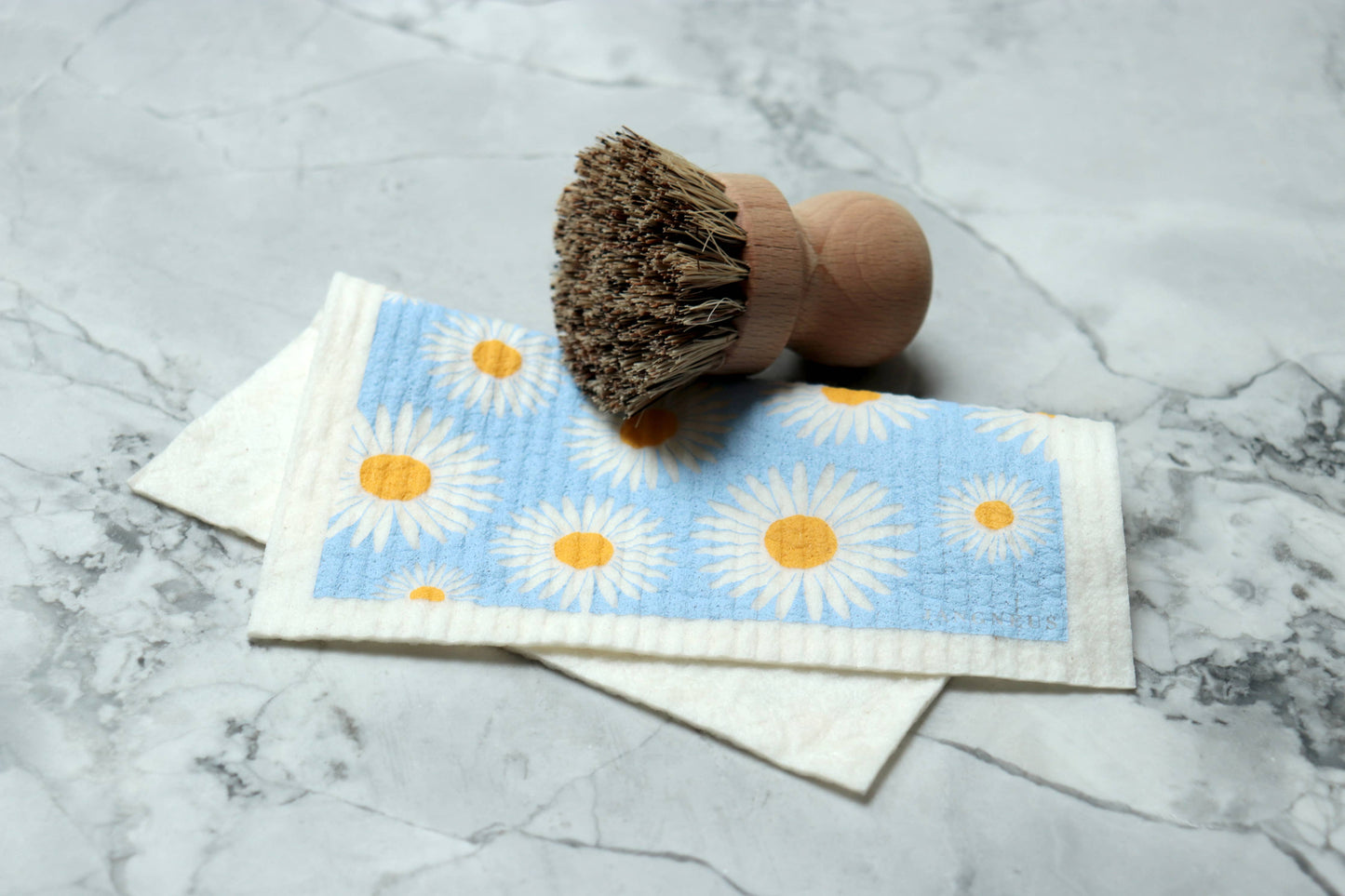 Swedish Dishcloth - Daisy - Blue/Ochre