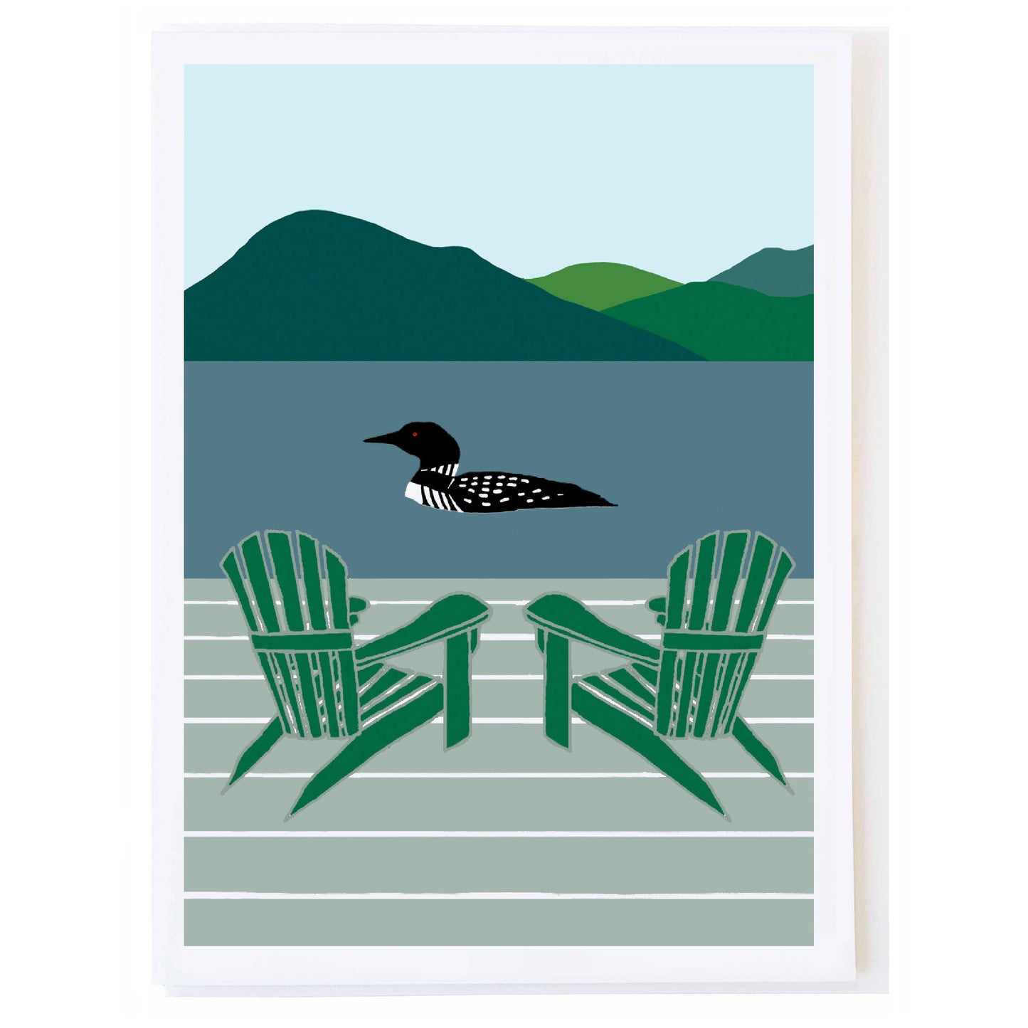 Loon Swimming by Dock