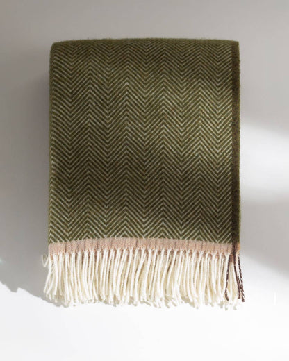 Wool throw blanket Denver olive