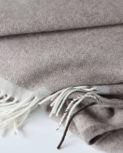 Soft Cashmere & Merino wool throw blanket MILANO brown