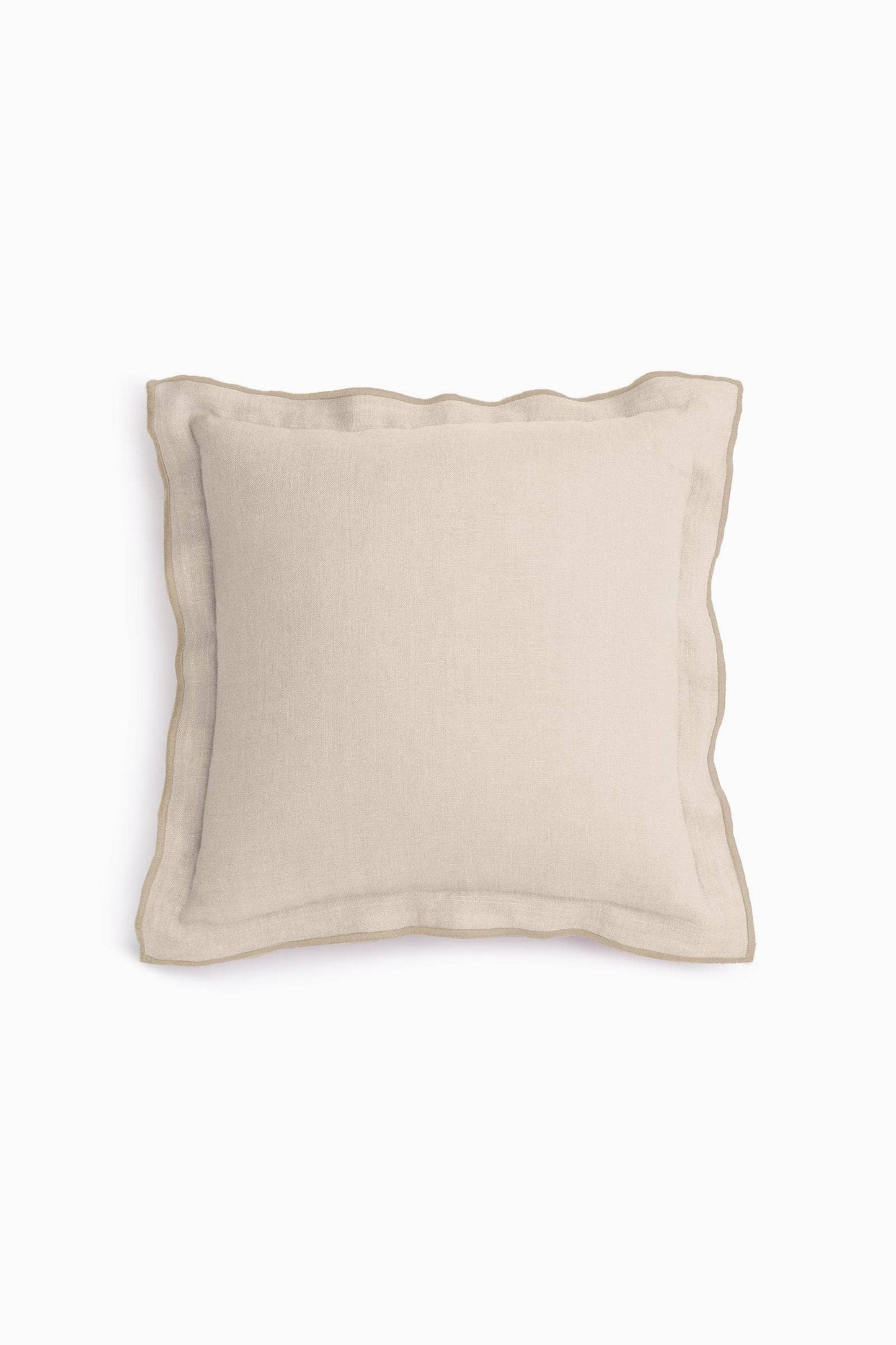 Handcrafted Linen Cushion Cover – Needlework, Neutral Charm: Oatmeal / 20"X20" / 50X50 CM