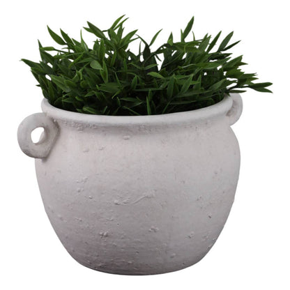 Decorative Jug Planter - White Stoneware Garden, 10 in.