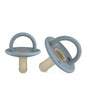 Lulababe 2 Tone Pacifier: Ash Blue +  Kahki / Hospital Nipple