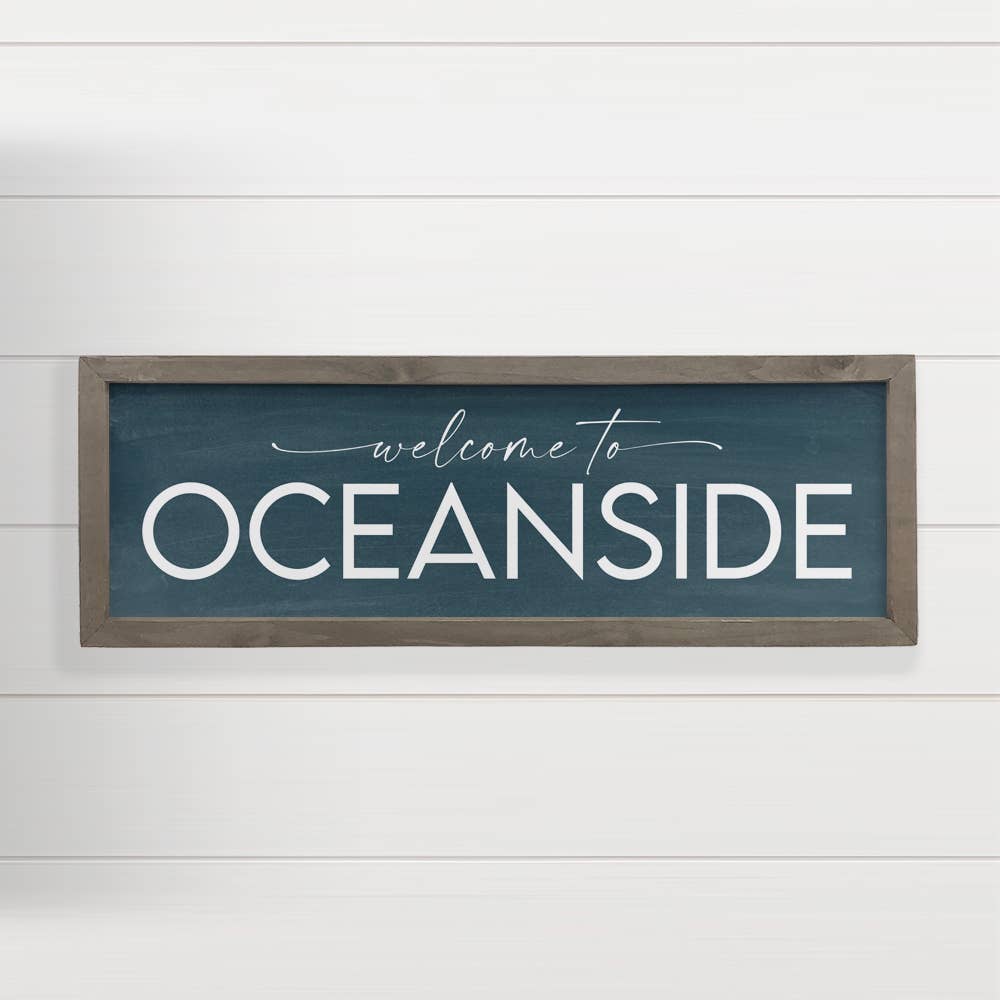 Personalized Welcome City Sign - Modern Welcome Halfmoon Lake