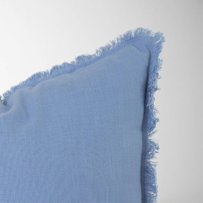 Emma Frayed Edge Pillow - 100% Cotton Decorative Cushion