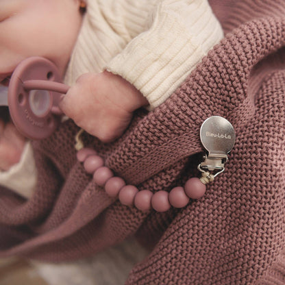 Lulababe Pacifier Clip: Mocha