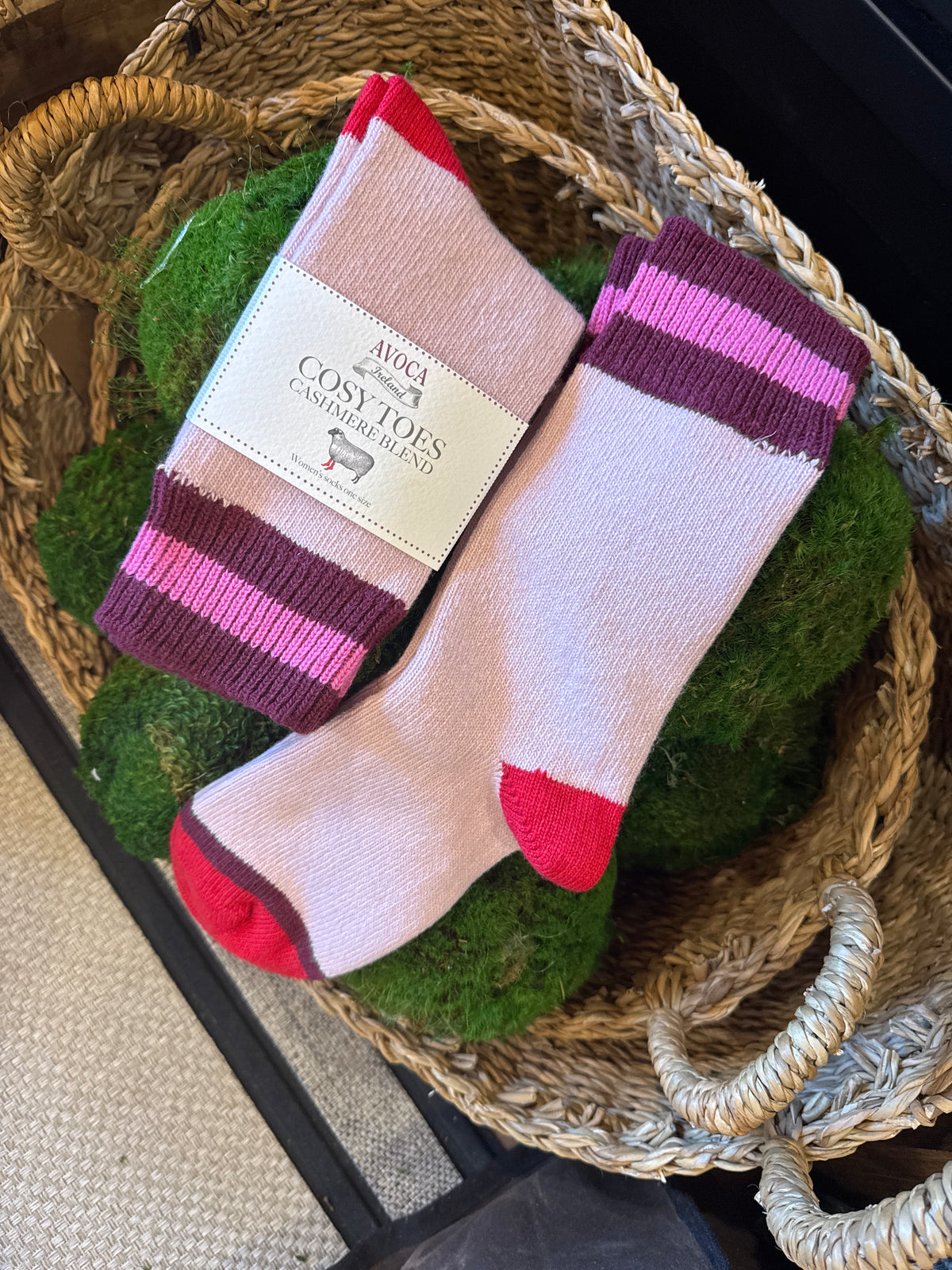 Soft Pink Cashmere Blend Women's Socks