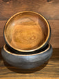 10" Black Textured Wood Bowl