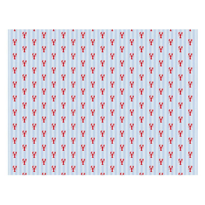 Baby Blanket - Blue Stripes + Lobsters