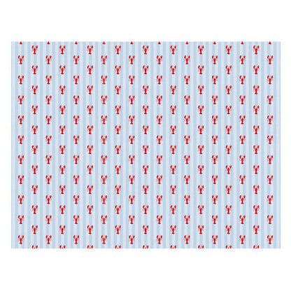 Baby Blanket - Blue Stripes + Lobsters