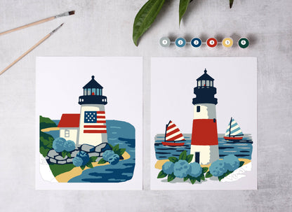 East Coast Lighthouses Paint-By-Numbers kit