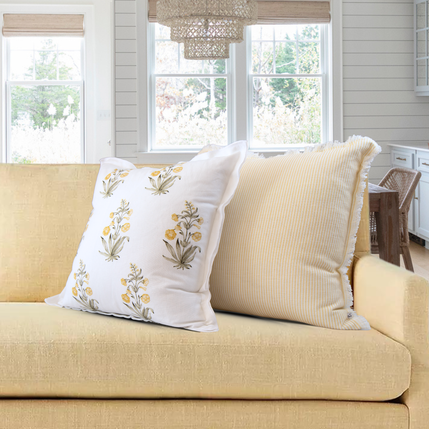 Magnolia Ticking Stripe Pillow Cover 22x22
