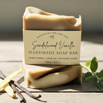 Sandalwood Vanilla Handmade Soap Bar VEGAN COLD PROCESS