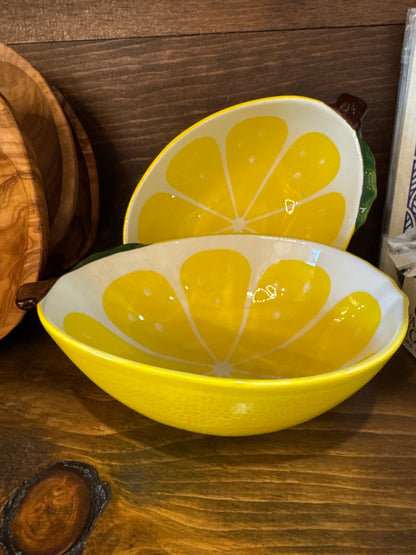 8.2" CERAMIC LEMON PATTERN BOWL