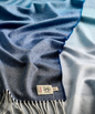 Ombre Denim Extra Wide Merino Scarf by Avoca