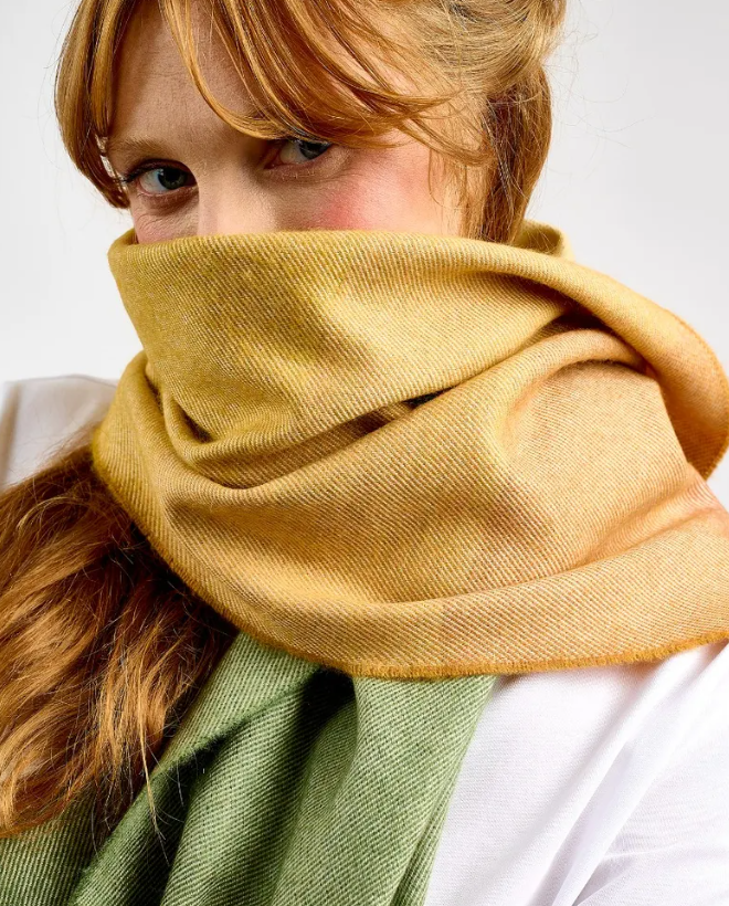 Ombre Tri-Colour Extra Wide Merino Scarf by Avoca
