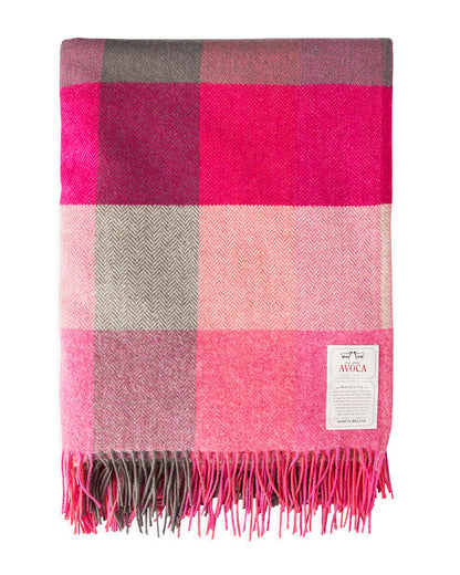 Pink Fields Lambswool Throw