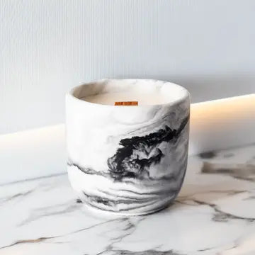 Coastal Haven | 12 oz Luxury Candle | Home Decor - Marble | Wood Wick