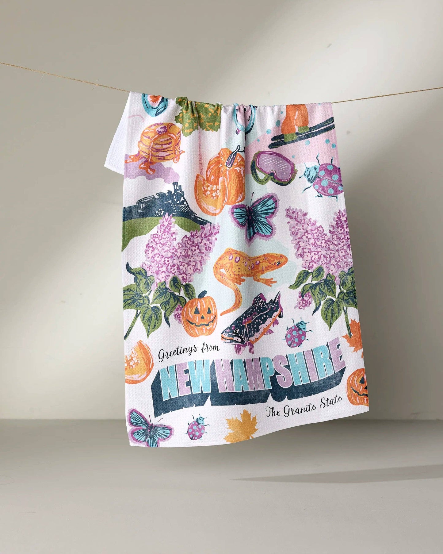 Greetings From New Hampshire Tea Towel