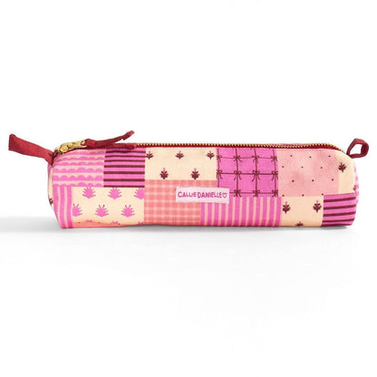 Quilted Patchwork Pencil Pouch – Zippered Case for Pens