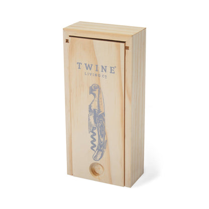 Rosewood Handle Double Hinged Corkscrew with Wood Gift Box