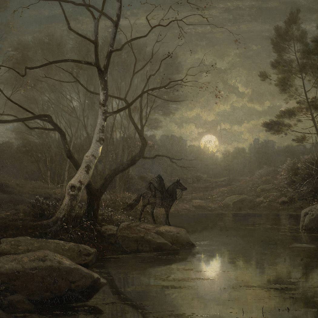 Headless Horseman Forest Scene Framed Halloween Wall Print