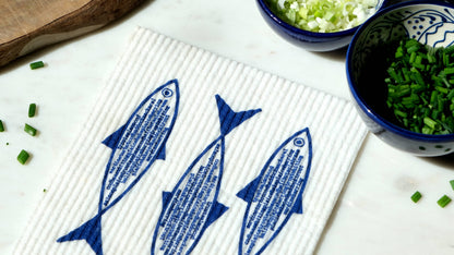 Swedish Dishcloth - Fish - Blue - Coastal Design