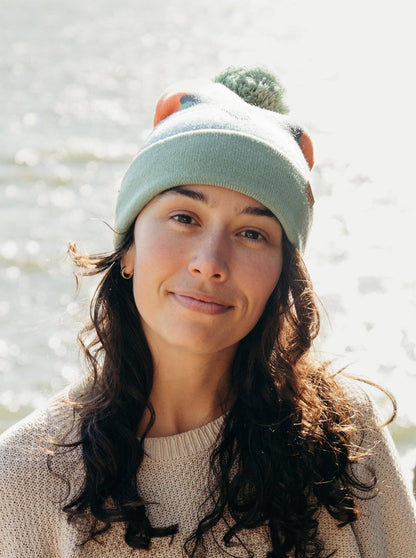 Lake Life Knit Beanie with Pom Pom Winter Hat – Canoe Adventure Outdoor Style
