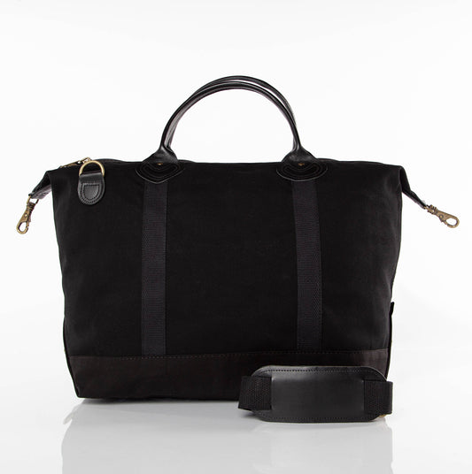 Weekender Canvas Travel Bag: Solid Black