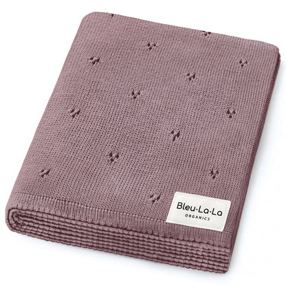 100% Organic Cotton Pointelle Swaddle Receiving Baby Blanket: Sugar Plum