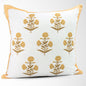 Seraphina Gold Mughal Flower Pillow - Elegant, Decorative