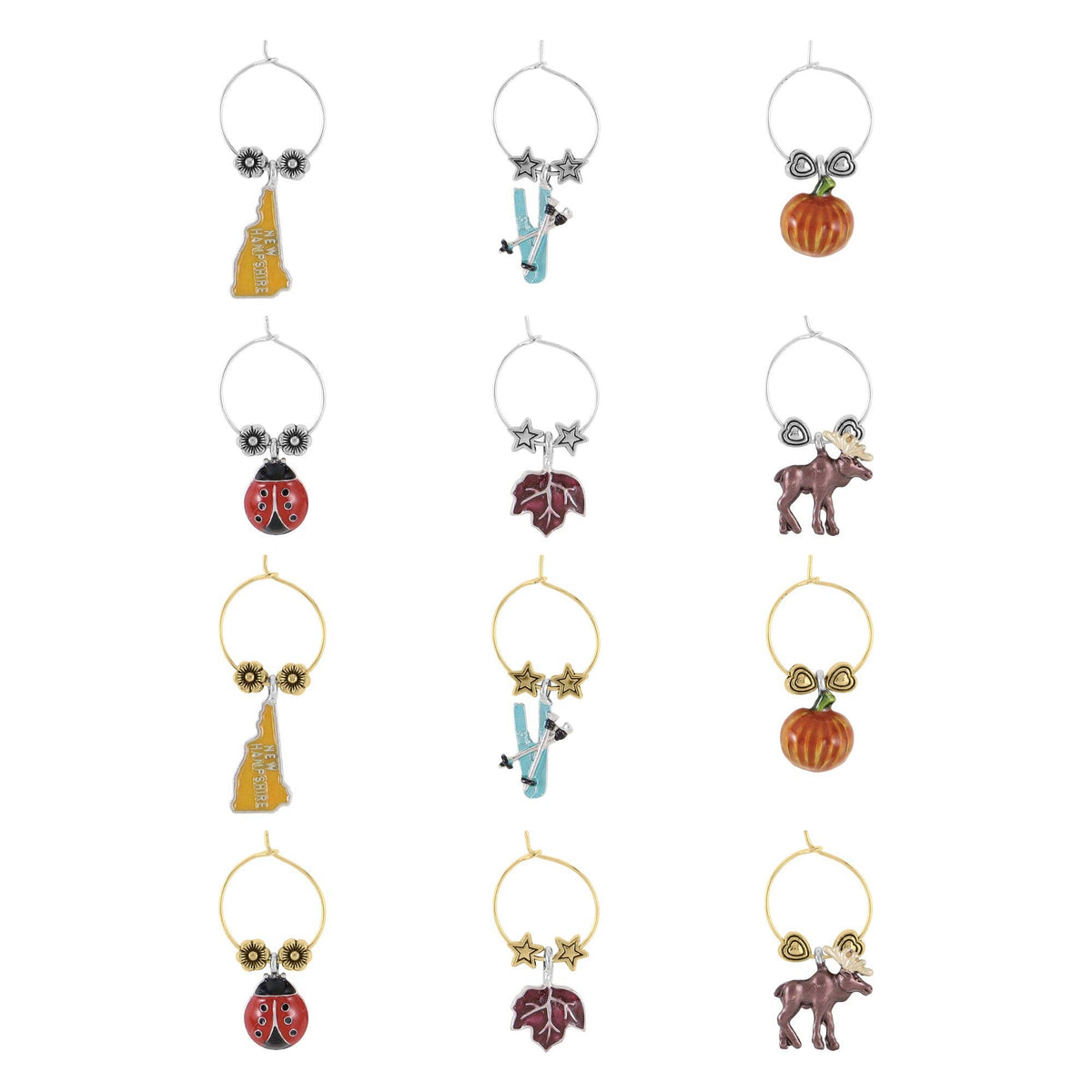 12-Piece New Hampshire Wine Charms