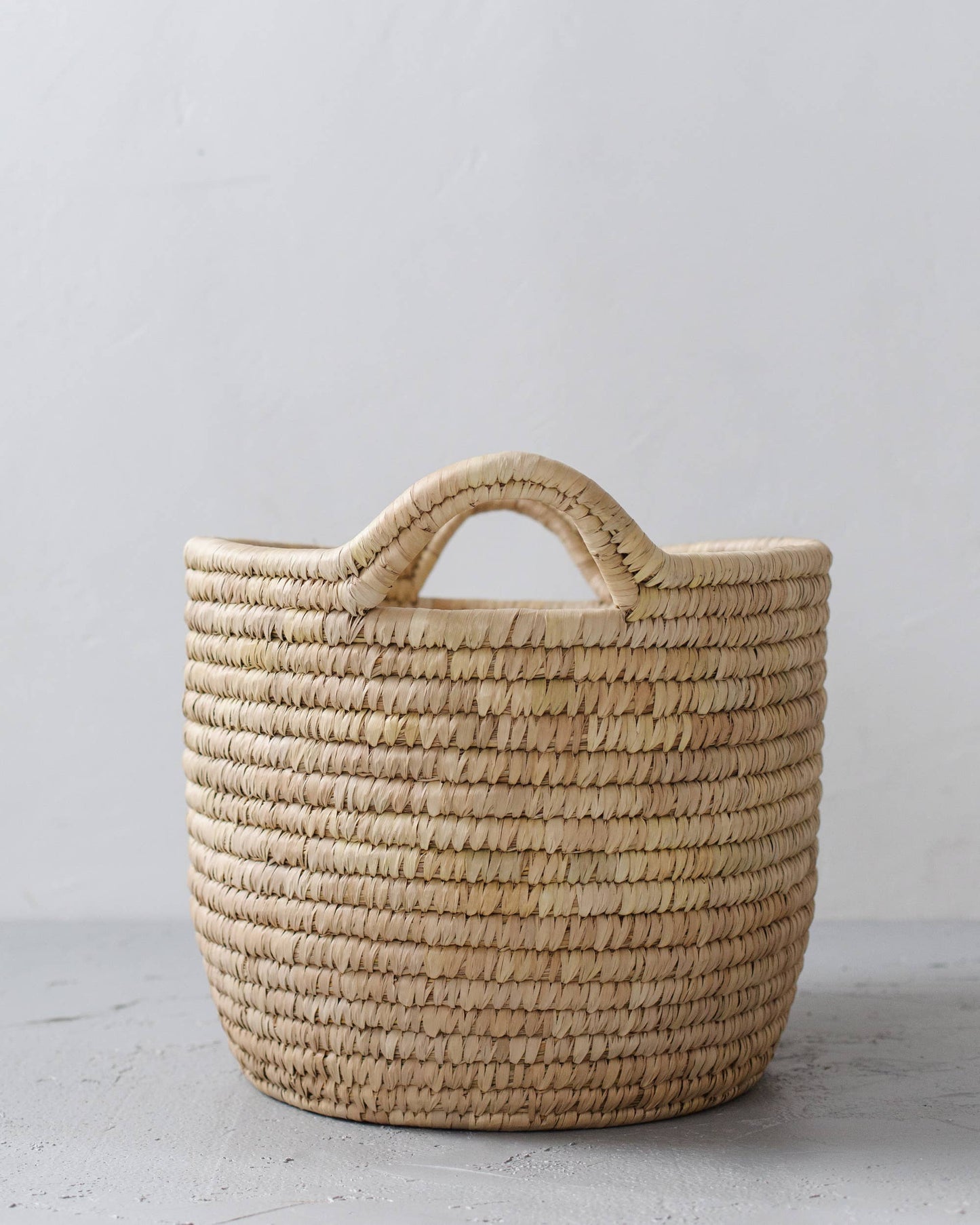 Oval Laundry Basket, palm leaf - low large