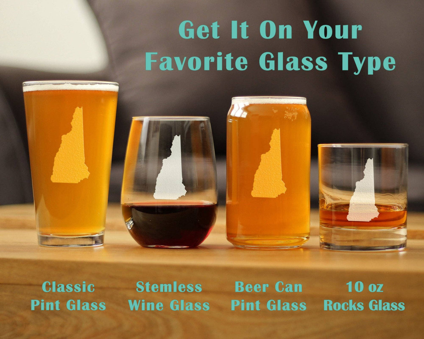 New Hampshire Whiskey Rocks Glass - Granite Staters Gifts