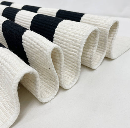 Woven Bold Striped Cotton Blend Small Area Rug