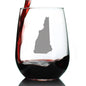 New Hampshire Map Gifts - Stemless Wine Glass - Engraved