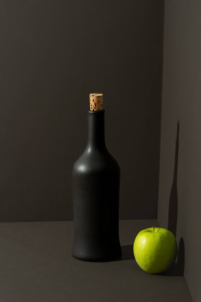 Handmade Stoneware Olive Oil Dispenser | Brutto 21 oz: Shiny Green