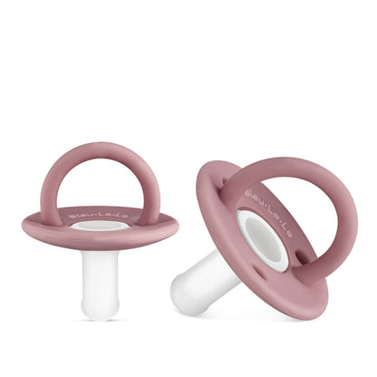 Lulababe 2 Tone Pacifier: Plum + Clear / Hospital Nipple
