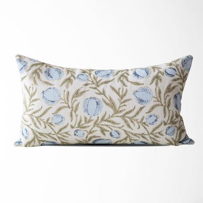 Alisa Blue Block Print Pillow Cover