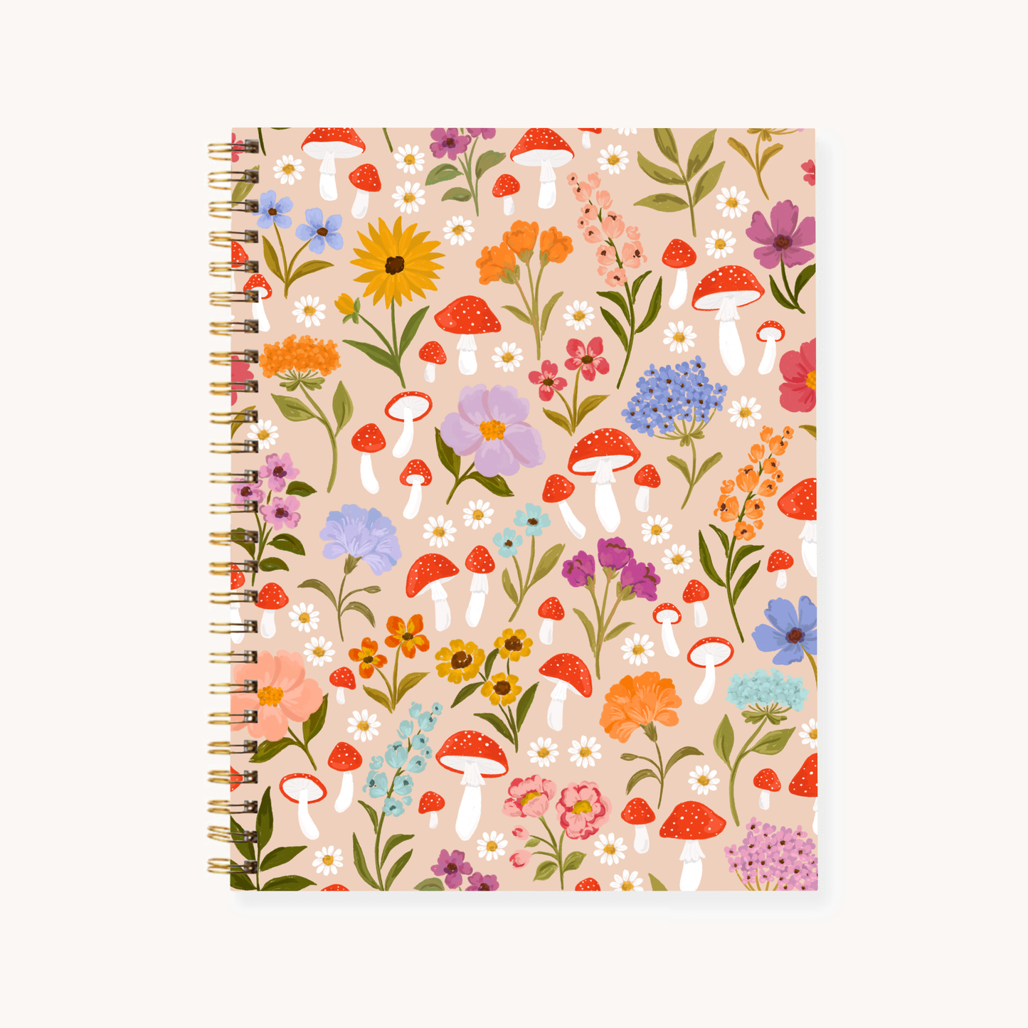 Floral 7x9 Hardcover Spiral Notebook