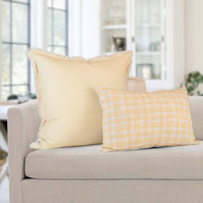 Freya Plaid Lumbar Pillow Cover – Decorative, Soft Fabric