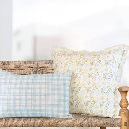 Freya Plaid Lumbar Pillow Cover – Decorative, Soft Fabric
