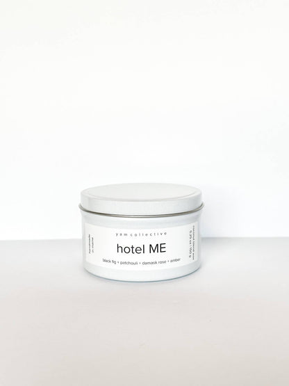 Hotel ME - 5 oz Black Fig + Rose White Tin Candle