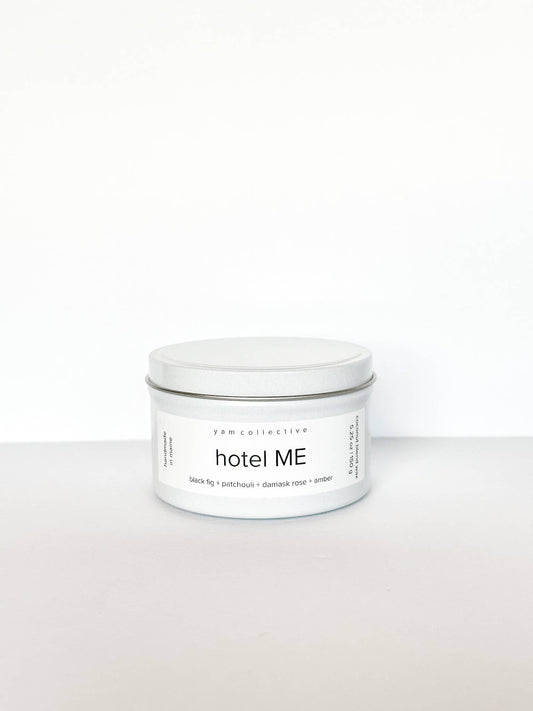 Hotel ME - 5 oz Black Fig + Rose White Tin Candle