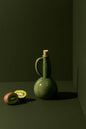 Handmade Stoneware Olive Oil Dispenser | Dadasi 15 oz: Shiny Green